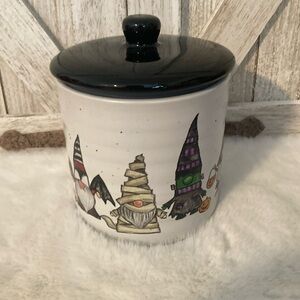 Ceramic Halloween Gnome 
Canister